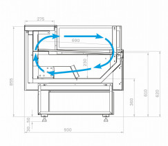 Витрина холодильная Carboma PALM 3 GC95 VM 1,8-2 открытая (9006-0430) Inox