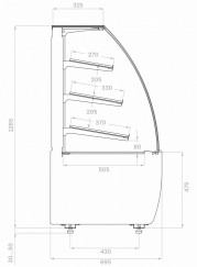 Витрина нейтральная кондитерская Carboma FLANDRIA LIGHT 2 N 0,9-1 Bread (9005-0109)